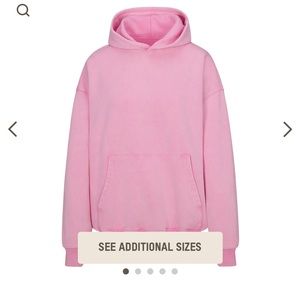 Skims Bubblegum Pink Boyfriend Fleece Hoodie